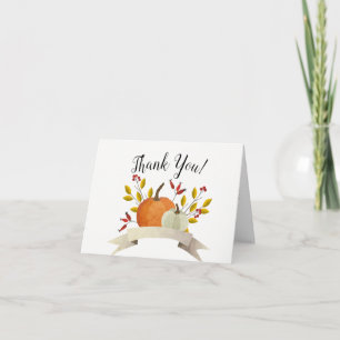 Carte de remerciement de mariage de Thanksgiving P