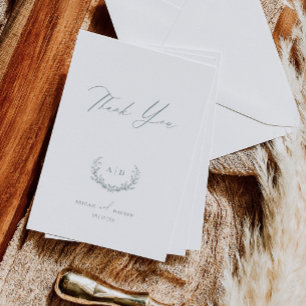 Carte de remerciement de mariage Dusty Sage à plat