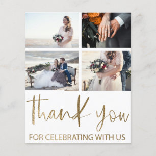 Carte de remerciement de mariage économique photo