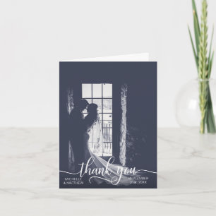 Carte de remerciement de mariage Elegant Script TH