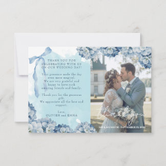Carte de remerciement de mariage élégante aux hort