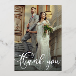 Carte de remerciement de mariage élégante avec feu