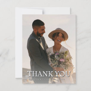 Carte de remerciement de mariage élégante avec pho