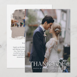 Carte de remerciement de mariage élégante avec pho