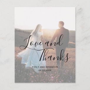 Carte de remerciement de mariage élégante avec pho
