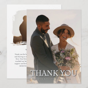Carte de remerciement de mariage élégante avec pho