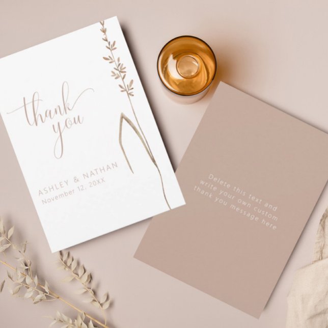 Carte de remerciement de mariage élégante Boho à f (Créateur téléchargé)