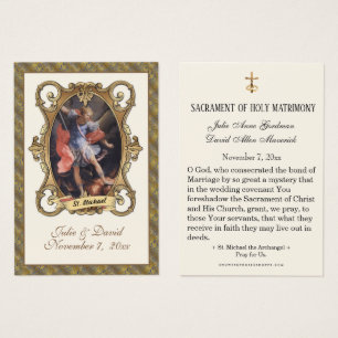 Carte de Remerciement de Mariage Élégante en Or St