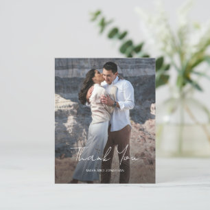 Carte de remerciement de mariage élégante et moder