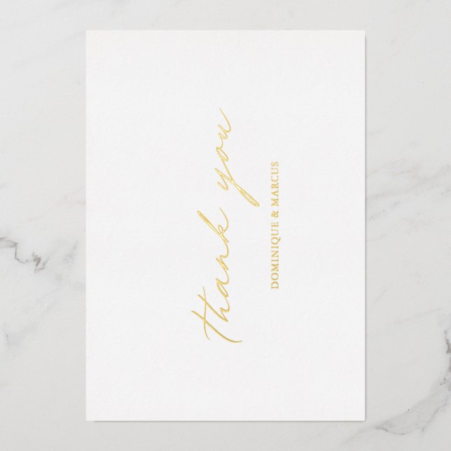 Carte de remerciement de mariage en calligraphie é (Recto)
