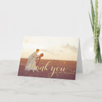 Carte de remerciement de mariage en écriture paill