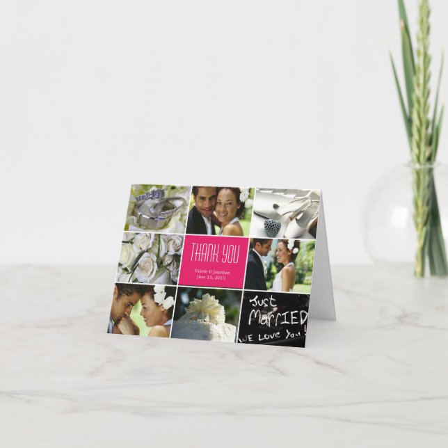 Carte de remerciement de mariage en forme de colla (Devant)