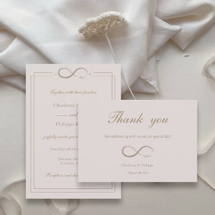 Carte de remerciement de mariage en or rose Infini