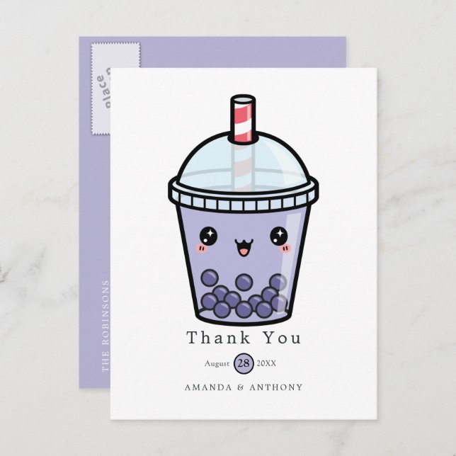 Carte de remerciement de mariage floral aquarelle  (Devant / Derrière)