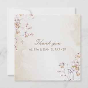 Carte de remerciement de mariage floral Boho
