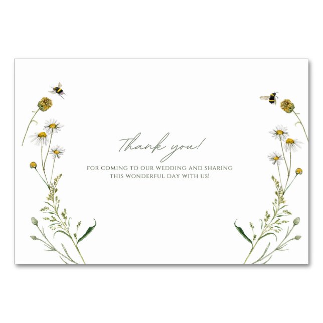 Carte de remerciement de mariage floral – Noms mod (Devant)
