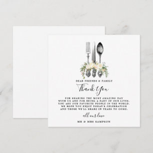 carte de remerciement de mariage florale à la cout
