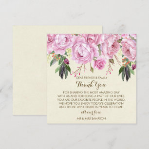 carte de remerciement de mariage florale violette