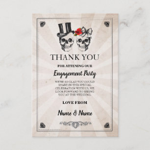 Carte de remerciement de mariage Halloween Crânes 