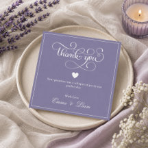 Carte de remerciement de mariage lavande poussiére