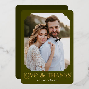 Carte de remerciement de mariage Love Thanks Olive
