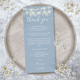 Carte de Remerciement de Mariage Lumières Bleu Pou