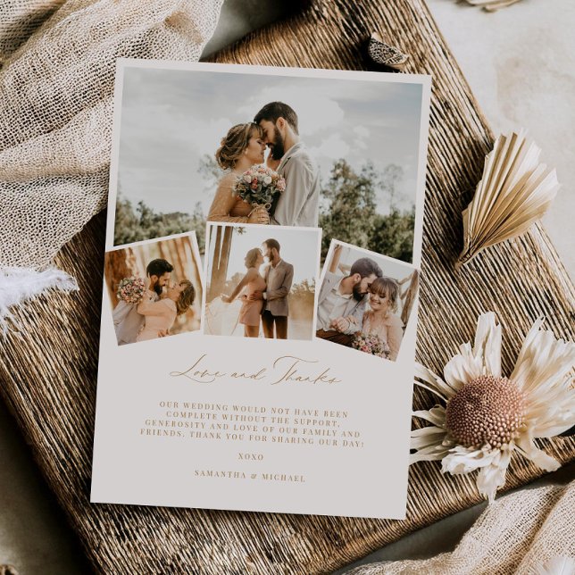 Carte de remerciement de mariage Minimal Love & Th (Créateur téléchargé)