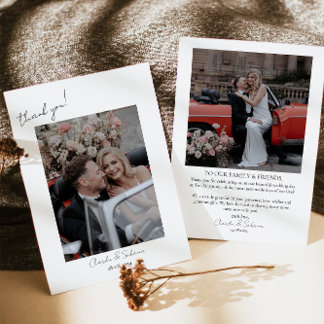 Carte de remerciement de mariage minimaliste avec