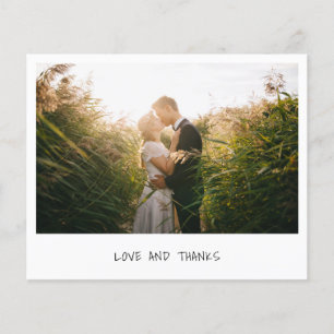 Carte de remerciement de mariage minimaliste avec