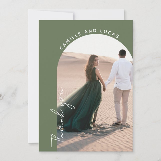 Carte de remerciement de mariage Minimaliste Palmi (Devant)