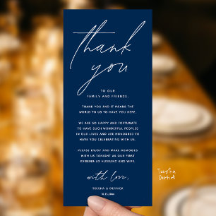 Carte de remerciement de mariage minimaliste pour
