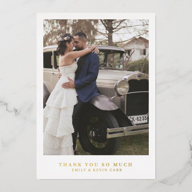 Carte de remerciement de mariage moderne minimalis (Recto)