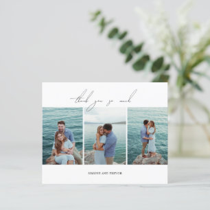 Carte de remerciement de mariage noir blanc budget