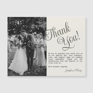 Carte de remerciement de mariage personnalisable a
