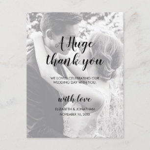 Carte de remerciement de mariage personnalisée ave