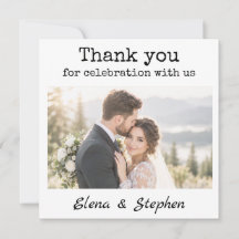 Carte de remerciement de mariage photo