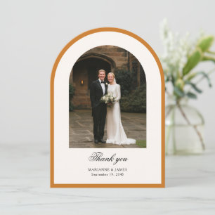 Carte de remerciement de mariage photo avec arche