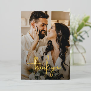 Carte de remerciement de mariage photo avec écritu