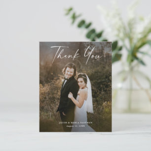 Carte de remerciement de mariage photo avec texte