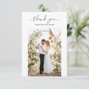 Carte de remerciement de mariage photo écriture Sw