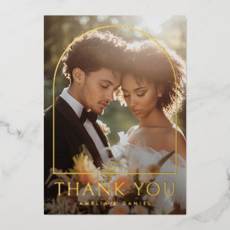Carte de remerciement de mariage photo élégante av