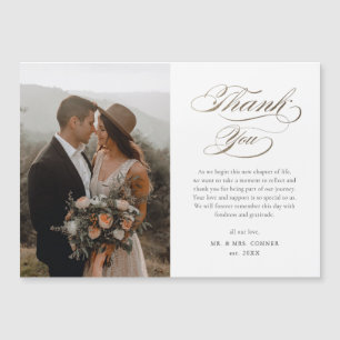 Carte de remerciement de mariage photo élégante en
