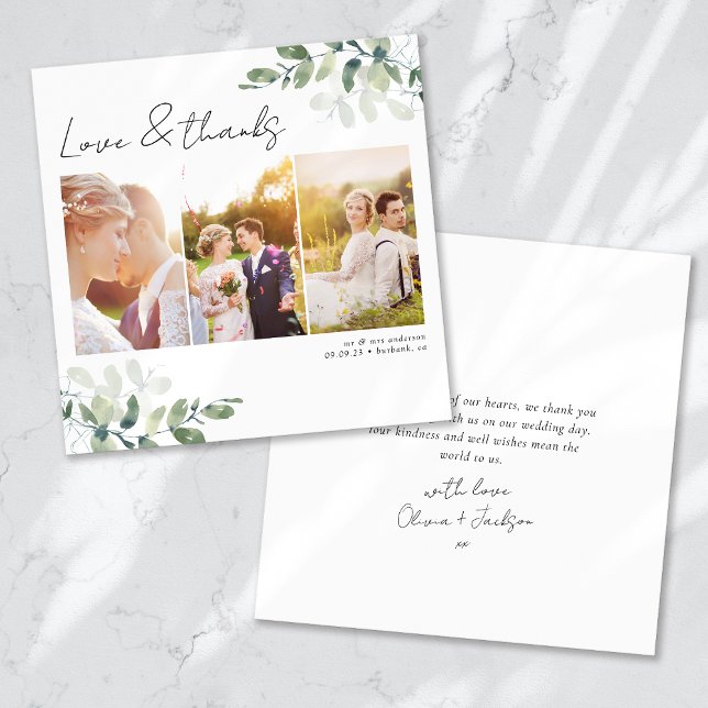 Carte de remerciement de mariage photo minimaliste (Créateur téléchargé)