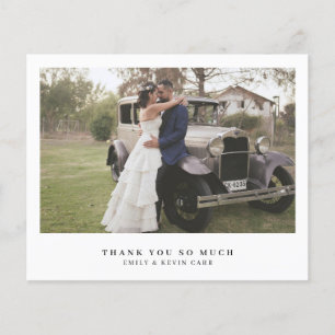 Carte de remerciement de mariage photo minimaliste