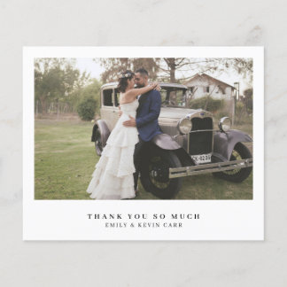 Carte de remerciement de mariage photo minimaliste