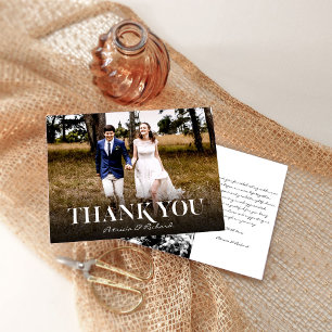 Carte de remerciement de mariage photo moderne min