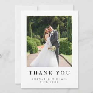 Carte de remerciement de mariage photo moderne per