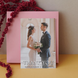 Carte de remerciement de mariage photo moderne per