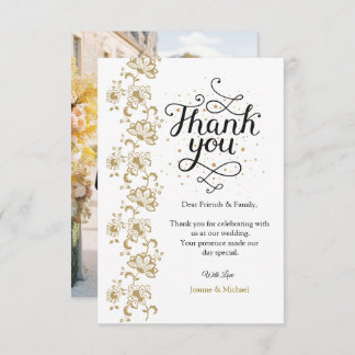Carte de remerciement de mariage photo moderne sim