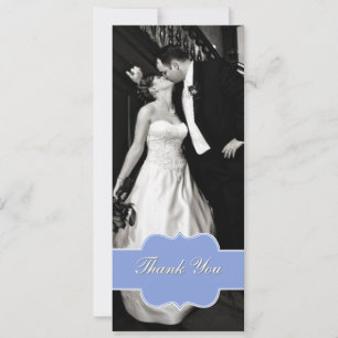 Carte de remerciement de mariage photo plate éléga